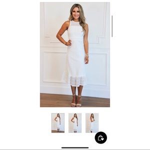 NWT White Lace Midi Dress